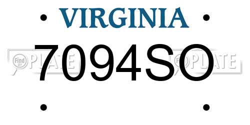 7094SO Virginia License Plate