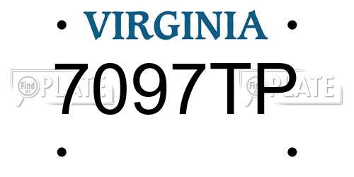 7097TP Virginia License Plate