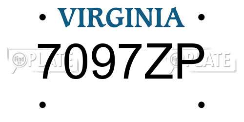 7097ZP Virginia License Plate