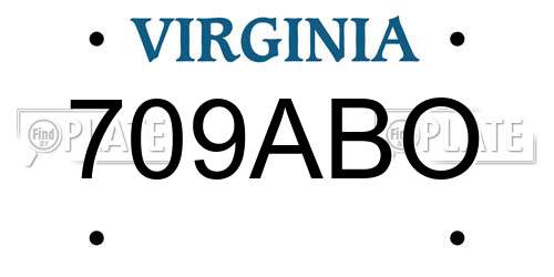 709ABO Virginia License Plate