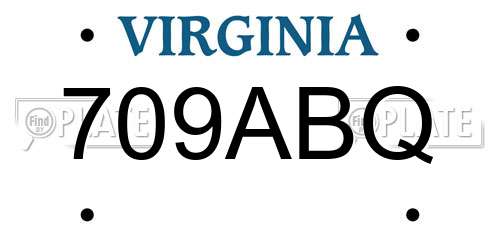 709ABQ Virginia License Plate