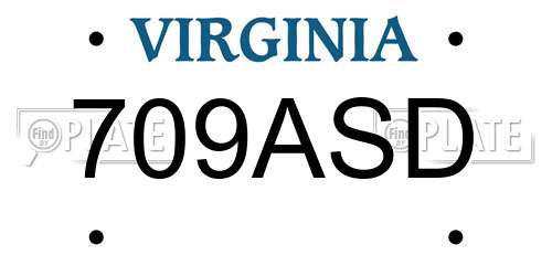 709ASD Virginia License Plate
