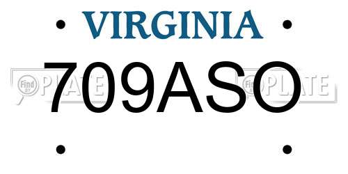 709ASO Virginia License Plate