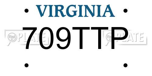 709TTP Virginia License Plate
