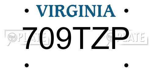 709TZP Virginia License Plate
