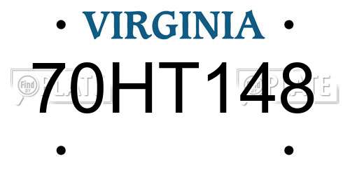 70HT148 Virginia License Plate