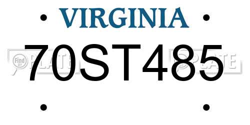 70ST485 Virginia License Plate