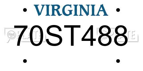 70ST488 Virginia License Plate