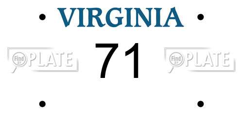 71 Virginia License Plate