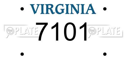 7101 Virginia License Plate
