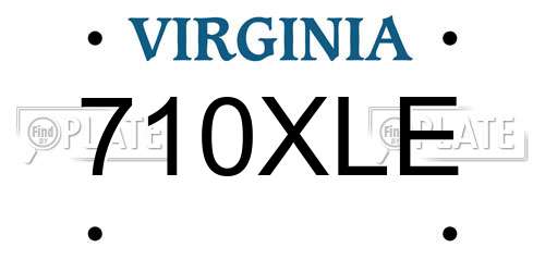 710XLE Virginia License Plate