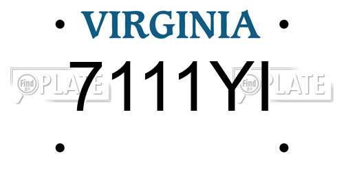 7111YI Virginia License Plate
