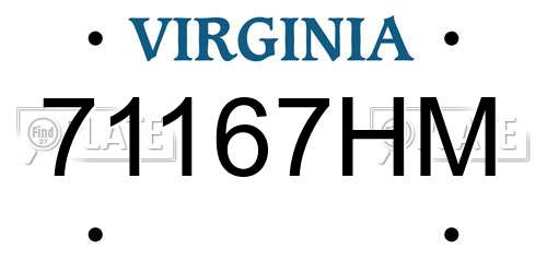 71167HM Virginia License Plate