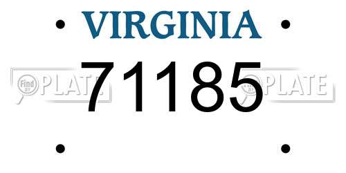 71185 Virginia License Plate