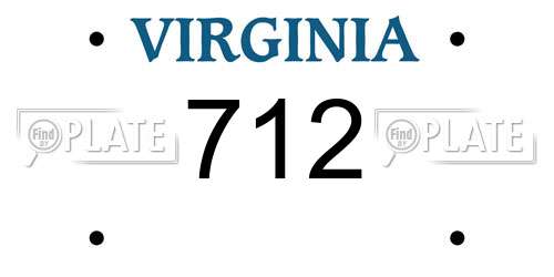 712 Virginia License Plate