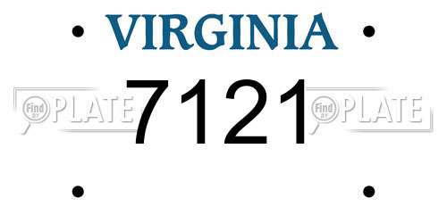 7121 Virginia License Plate