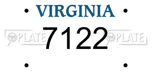 7122 Virginia License Plate