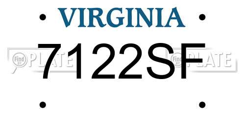 7122SF Virginia License Plate