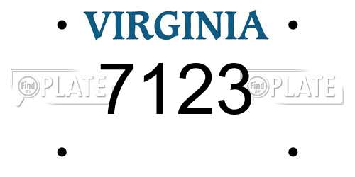 7123 Virginia License Plate