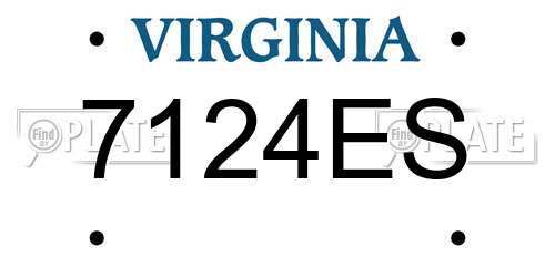7124ES Virginia License Plate