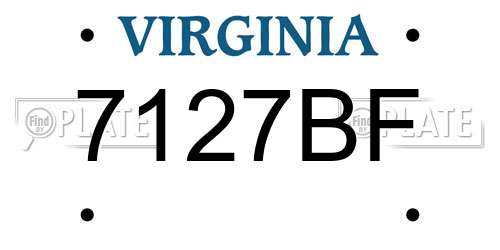 7127BF Virginia License Plate