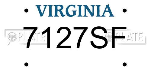 7127SF Virginia License Plate