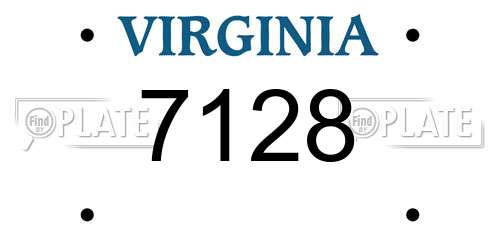 7128 Virginia License Plate