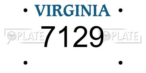 7129 Virginia License Plate