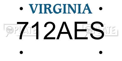 712AES Virginia License Plate