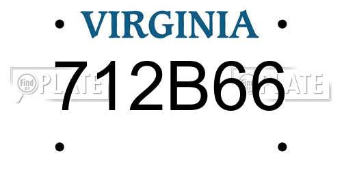 712B66 Virginia License Plate
