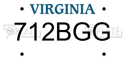 712BGG Virginia License Plate