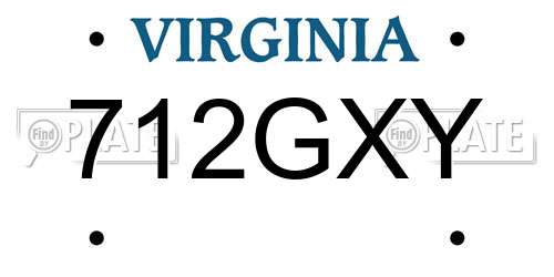 712GXY Virginia License Plate