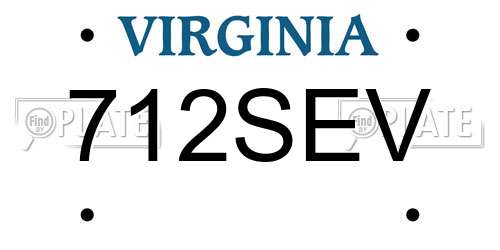 712SEV Virginia License Plate