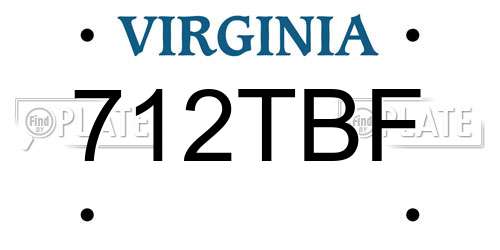 712TBF Virginia License Plate