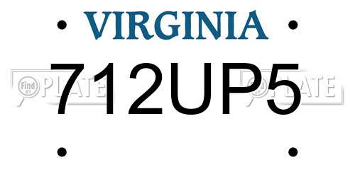 712UP5 Virginia License Plate