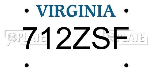 712ZSF Virginia License Plate