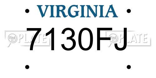 7130FJ Virginia License Plate