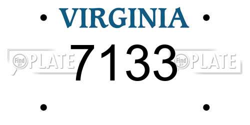 7133 Virginia License Plate
