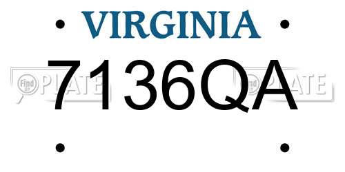 7136QA Virginia License Plate
