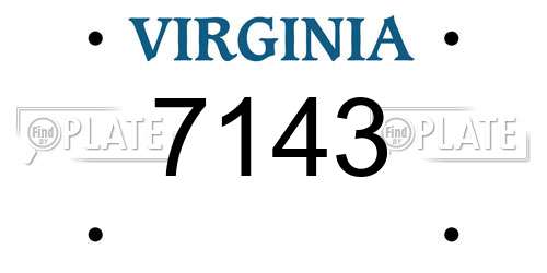 7143 Virginia License Plate
