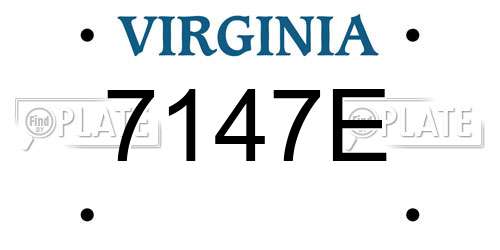 7147E Virginia License Plate