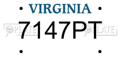 7147PT Virginia License Plate