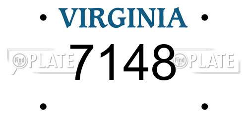 7148 Virginia License Plate