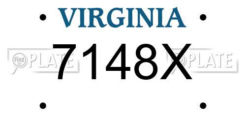 7148X Virginia License Plate