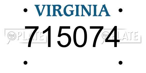 715074 Virginia License Plate