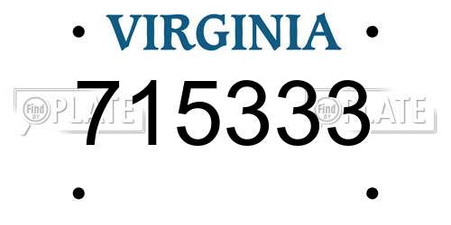 715333 Virginia License Plate