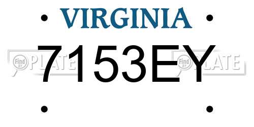 7153EY Virginia License Plate