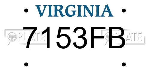 7153FB Virginia License Plate