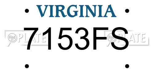 7153FS Virginia License Plate