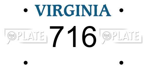 716 Virginia License Plate